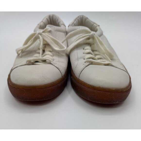Johnston Murphy Kempton Lace to Toe White Leather Low-Top Sneakers With Gum Sole - Picture 9 of 10